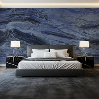 Deep Azure Marble Flow Wall Mural