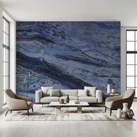 Deep Azure Marble Flow Wall Mural