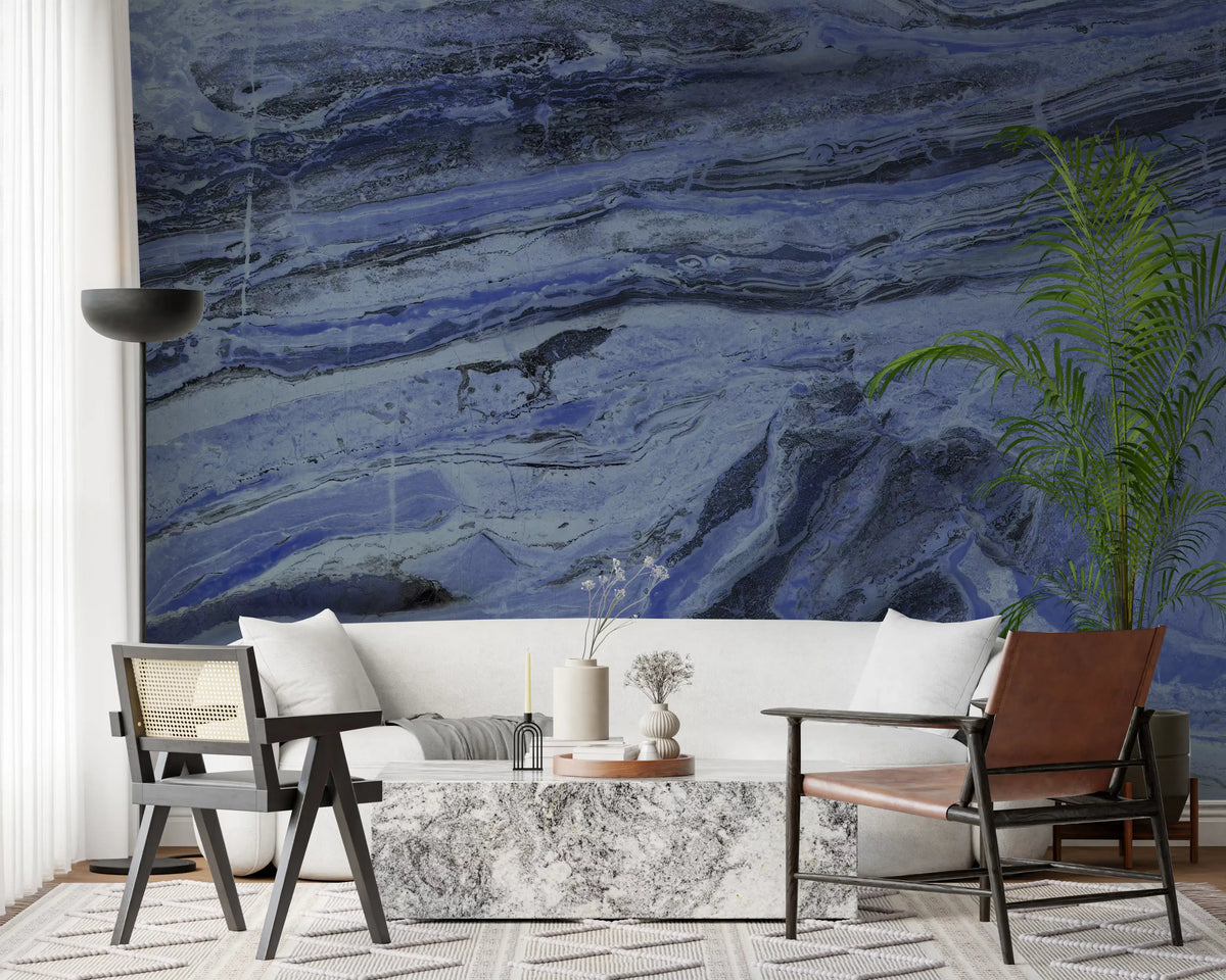 Midnight Stratum Marble Wall Mural