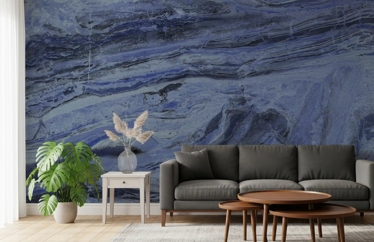 Midnight Stratum Marble Wall Mural