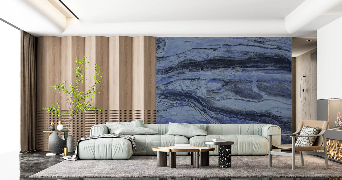 Midnight Blue Ethereal Marble Wall Mural