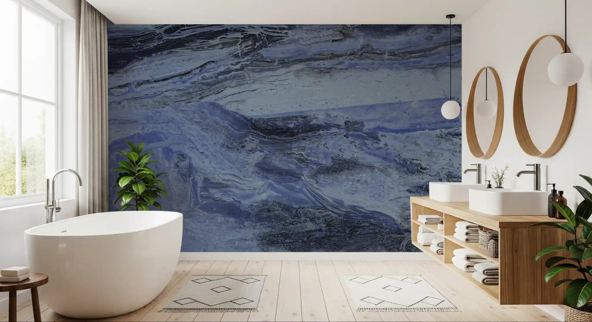 Indigo Veined Slate Wall Mural