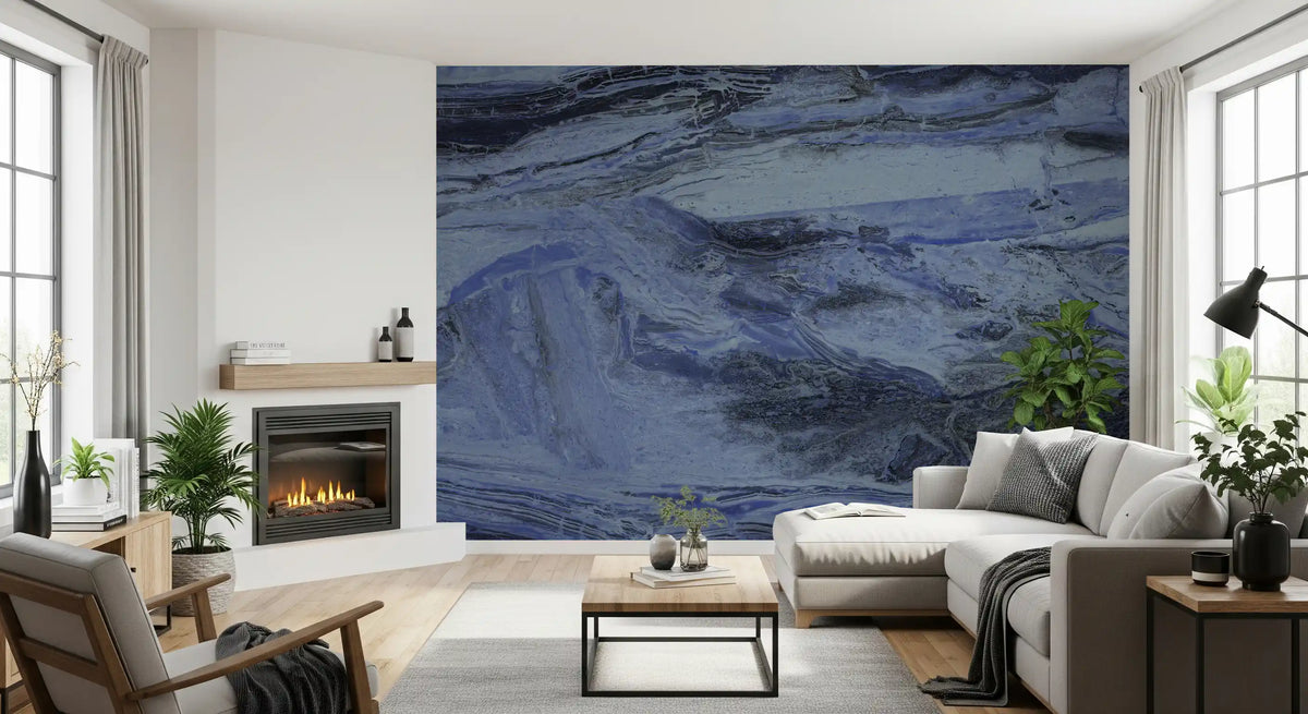 Indigo Veined Slate Wall Mural