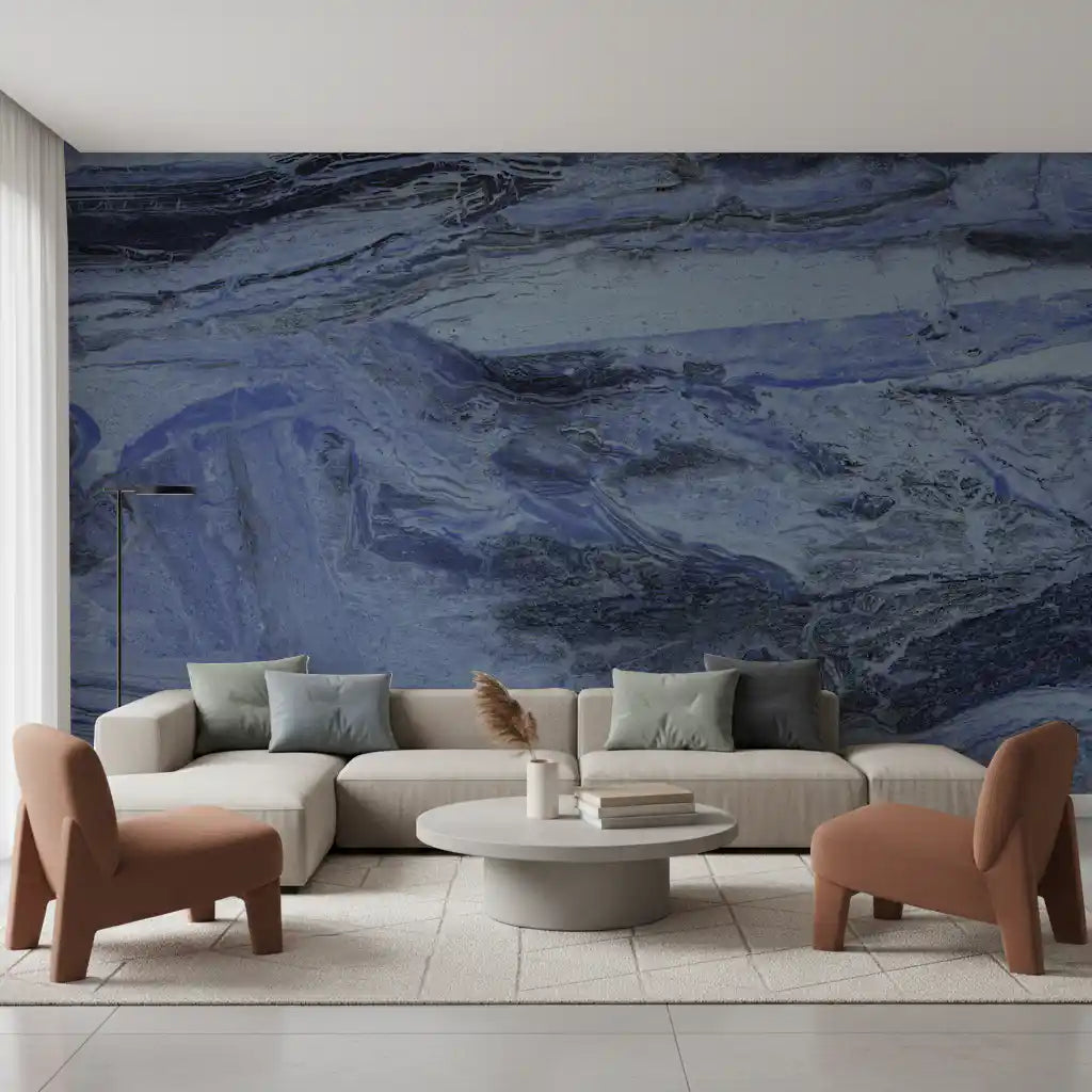Indigo Veined Slate Wall Mural