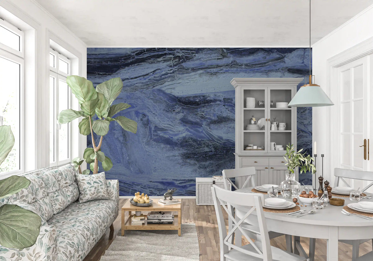 Indigo Veined Slate Wall Mural