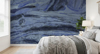 Abstract Swirls in Indigo and Slate Wall Mural