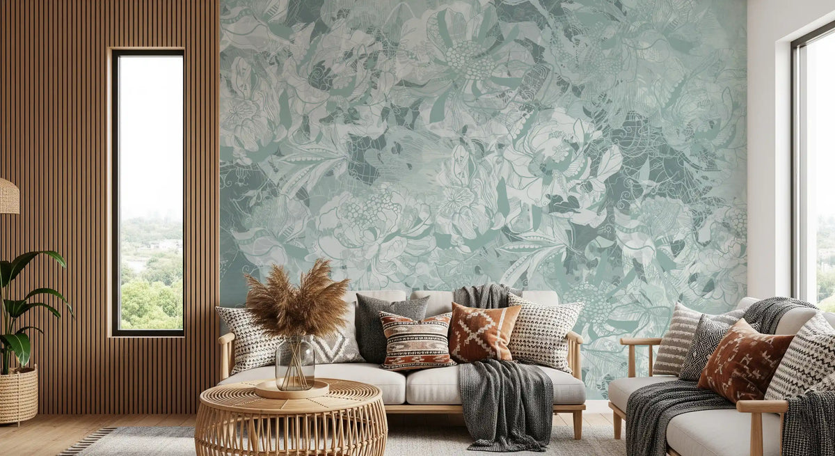 Warm Botanical Floral Wall Mural Wall Mural