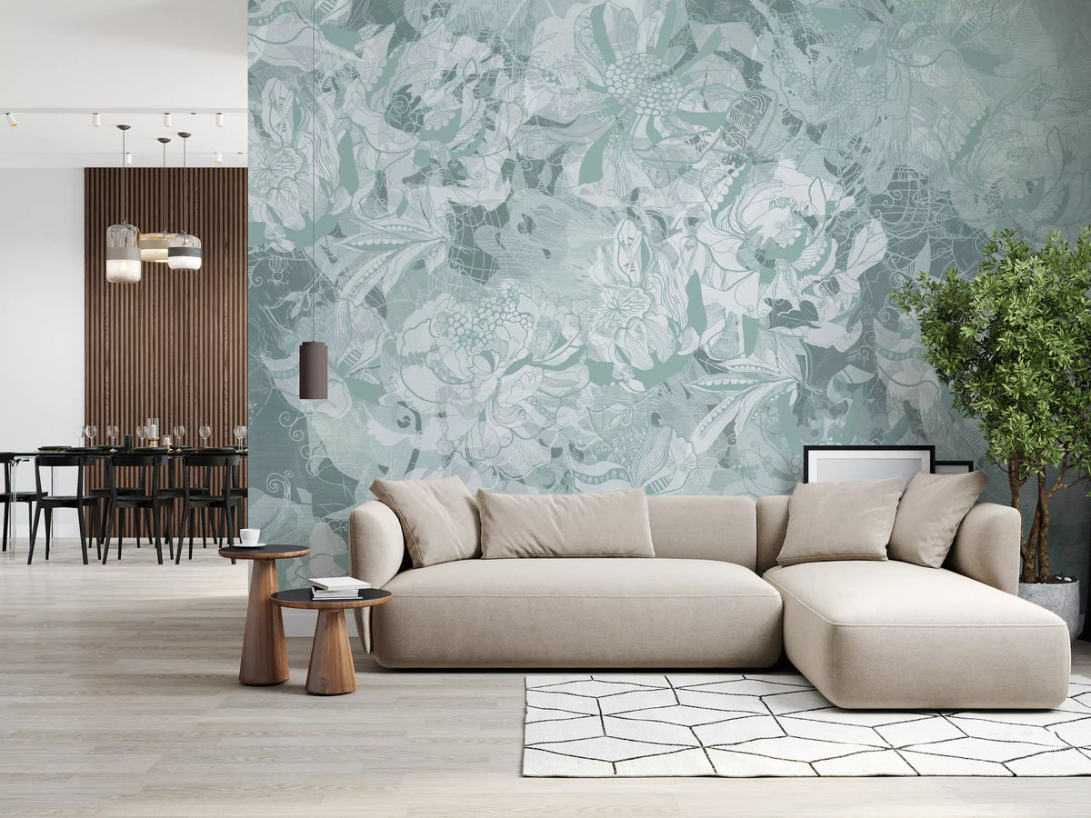 Warm Botanical Floral Wall Mural Wall Mural