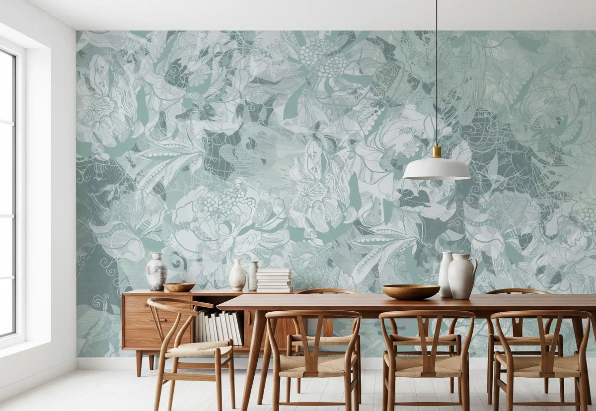 Warm Botanical Floral Wall Mural Wall Mural