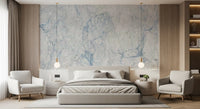 Ethereal Blue and White Marble Slab Wall Mural