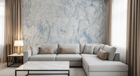 Serene Blue Veined Marble Texture Wall Mural