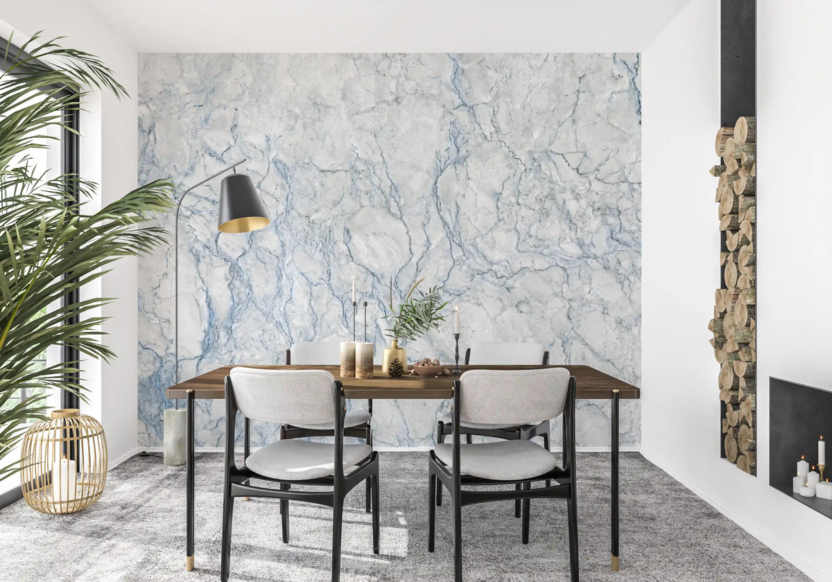Arctic Veined Marble Texture Wall Mural