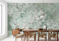 Rich Sage Olive Botanical Floral Wall Mural Wall Mural