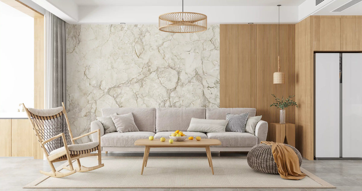 Classic Cream Marble Vein Texture Wall Mural