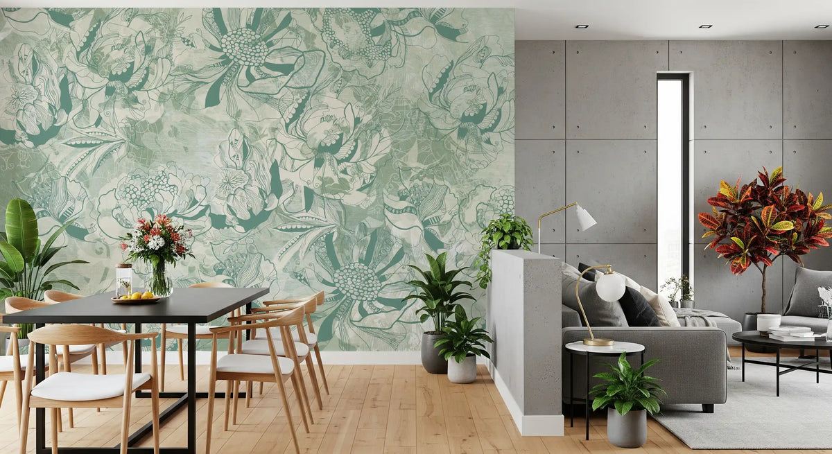 Eucalyptus Mint Botanical Floral Wall Mural Wall Mural