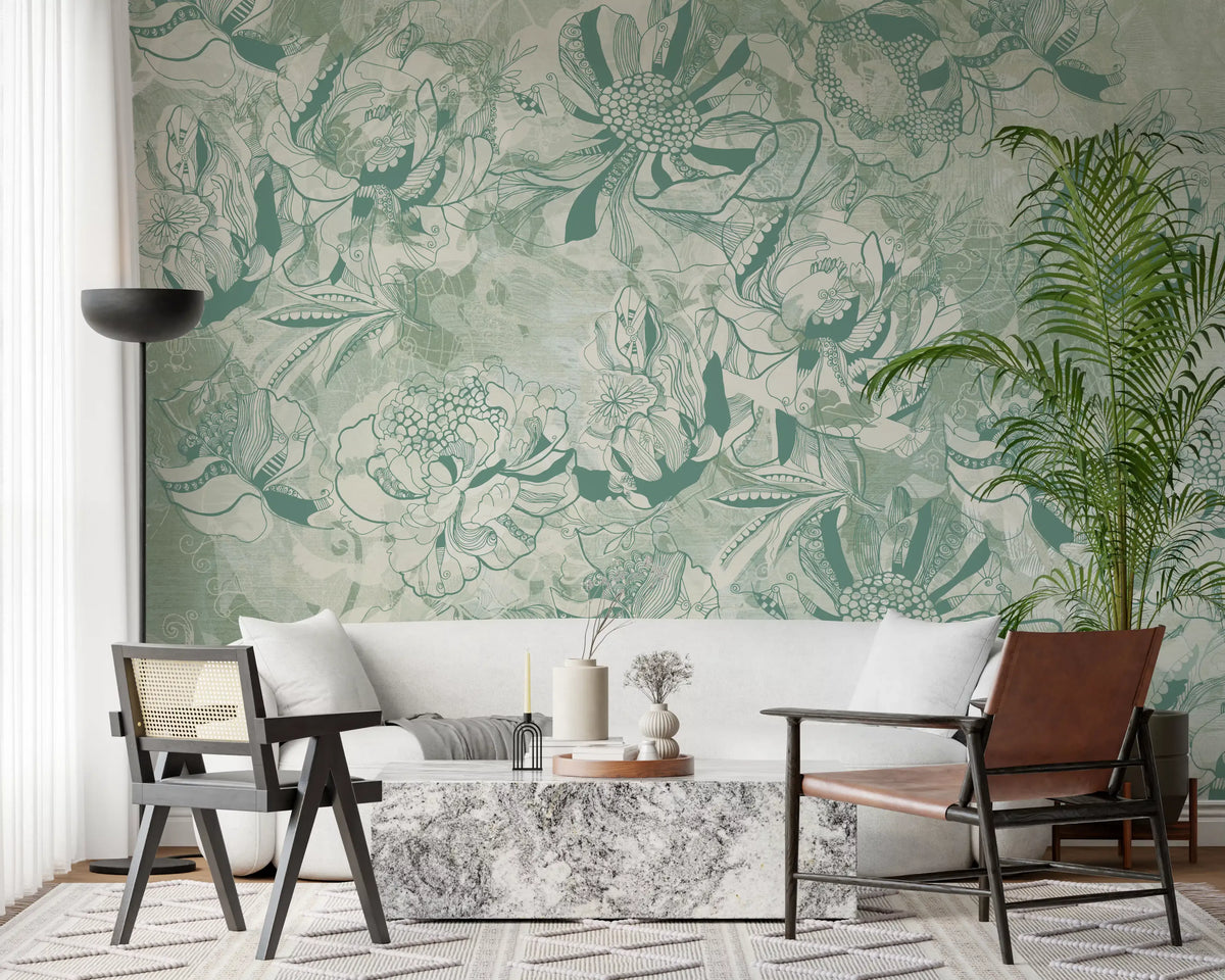 Eucalyptus Mint Botanical Floral Wall Mural Wall Mural