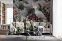 Cockatoo and Tropical Flora Wall Mural