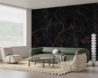 Midnight Obsidian Veins Wall Mural