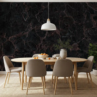 Midnight Obsidian Veins Wall Mural
