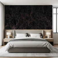 Midnight Rose Veined Marble Wall Mural