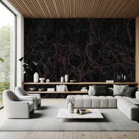 Midnight Rose Veined Marble Wall Mural