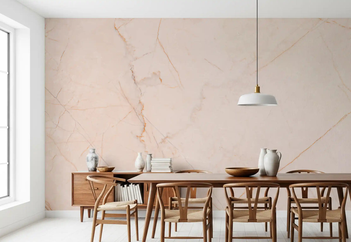 Blush Marble Vein Stone Wall Mural