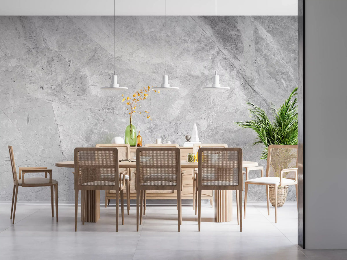 Cool Grey Marble Vein Slab Wall Mural