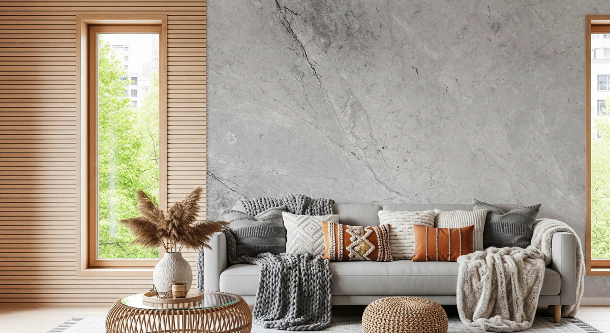 Monochromatic Stone Vein Texture Wall Mural