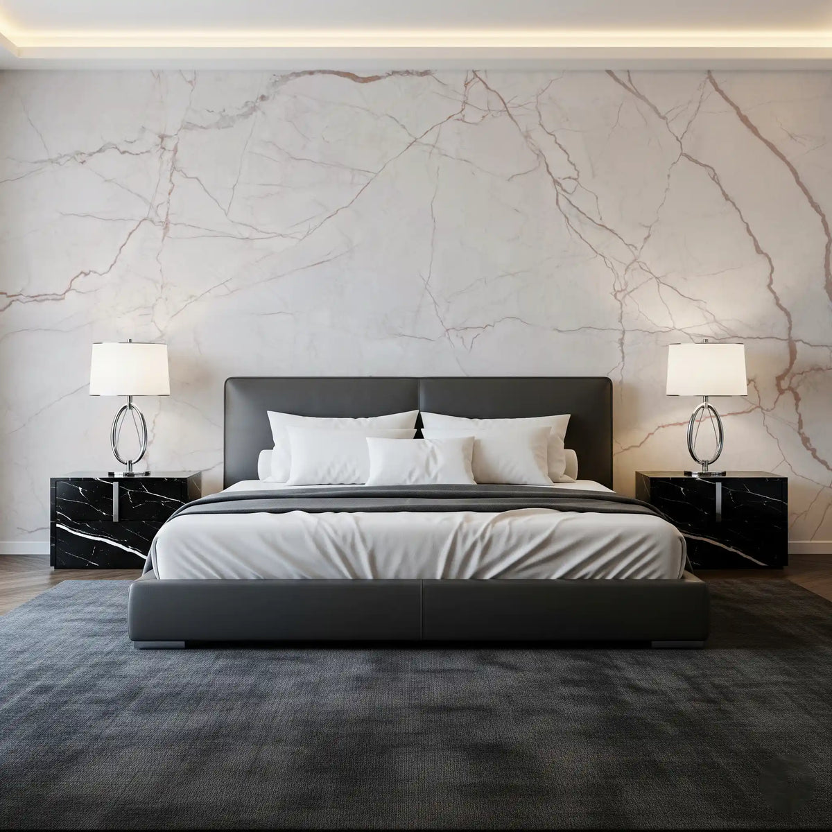 Subtle Cream Marble Veining Wall Mural