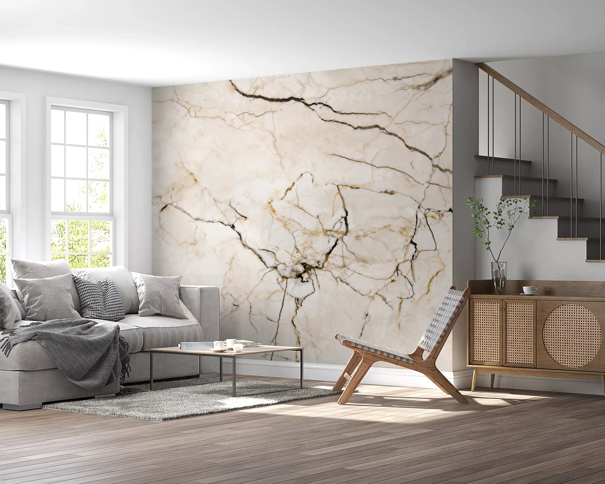 Classic Cream Marble Veins Wall Mural