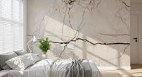 Cream and Charcoal Vein Marble Wall Mural