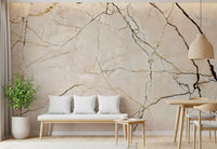 Cream and Black Marble Vein Wall Mural