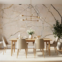 Cream and Black Marble Vein Wall Mural