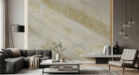Golden Veined Calacatta Marble Wall Mural