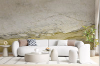 Golden Veined Cream Stone Wall Mural