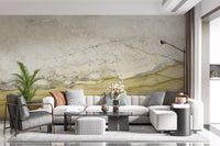 Golden Veined Cream Stone Wall Mural
