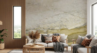 Golden Veined Cream Stone Wall Mural