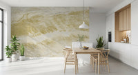 Golden Veined Stone Surface Wall Mural