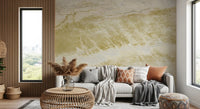 Golden Veined Stone Surface Wall Mural
