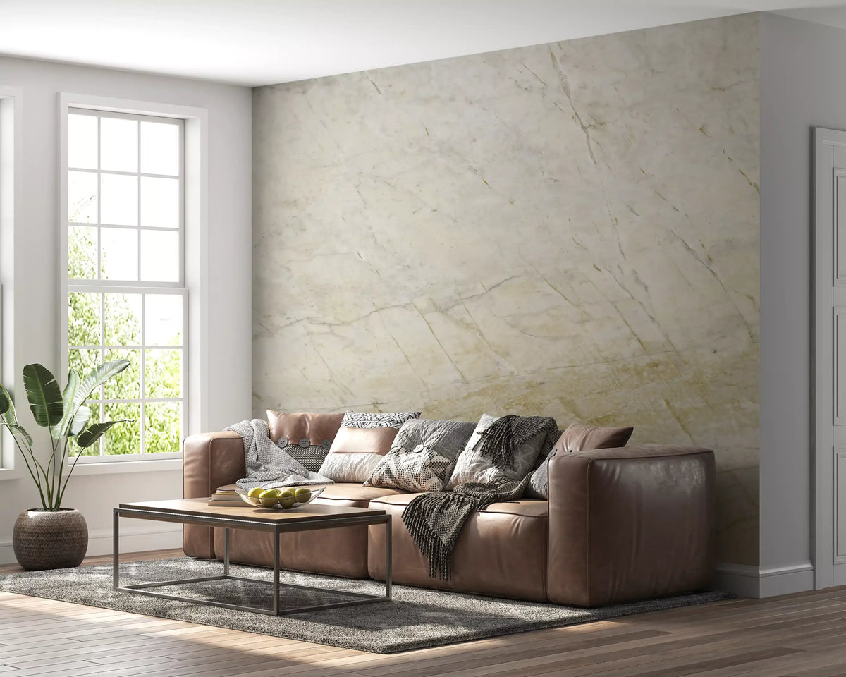 Cream Honed Stone Texture Wall Mural