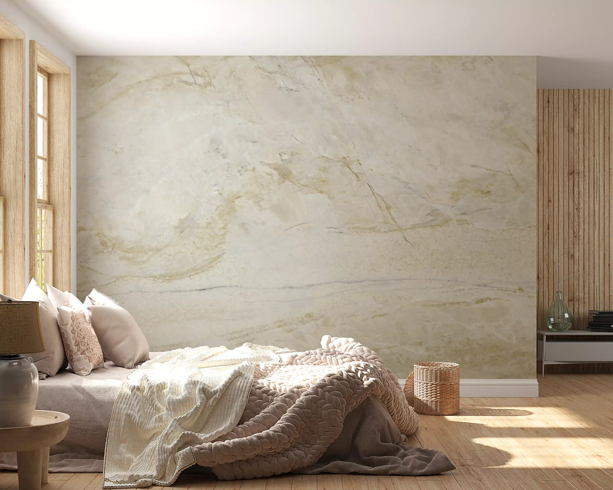 Cream and Gold Marble Vein Wall Mural