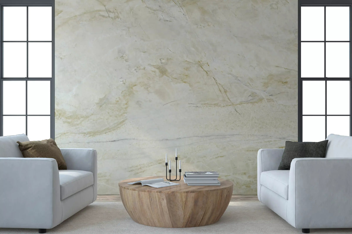 Cream and Gold Marble Vein Wall Mural