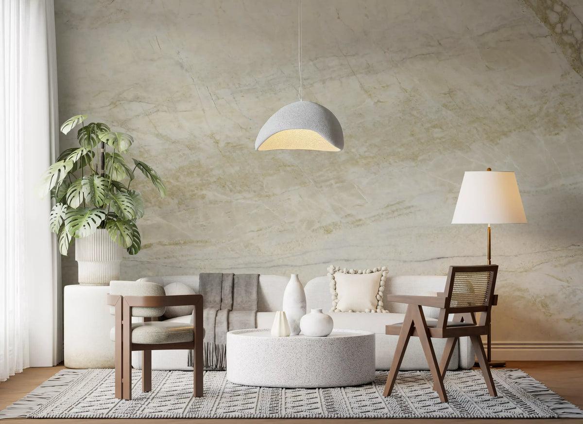Serene Cream Marble Stone Texture Wall Mural