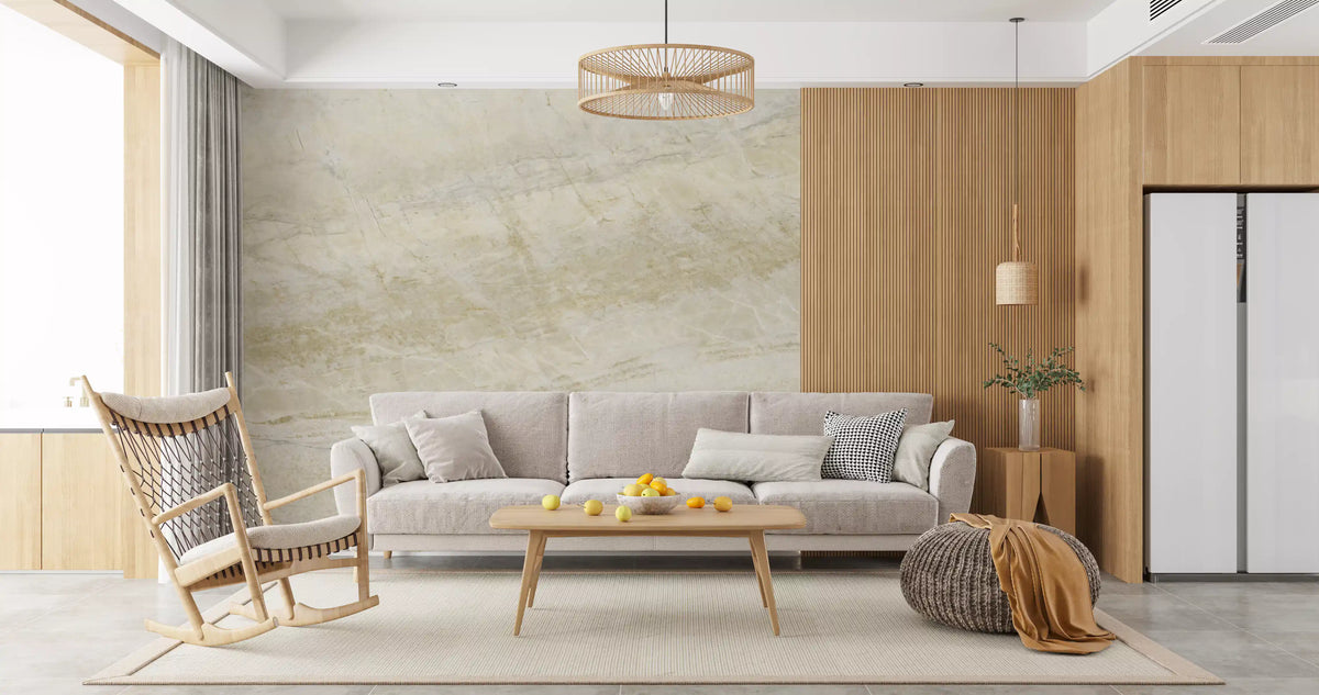 Serene Cream Marble Stone Texture Wall Mural