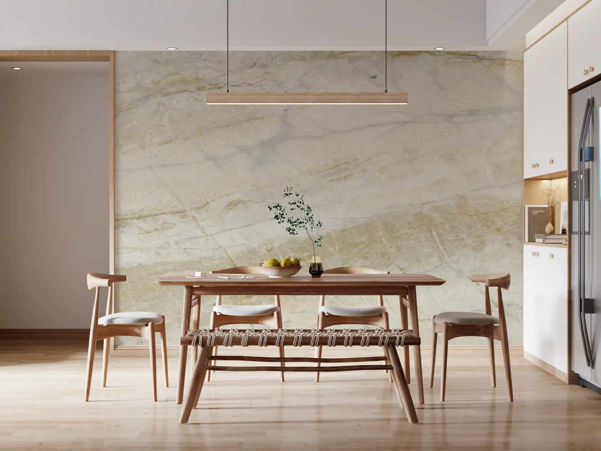 Golden Veined Cream Stone Texture Wall Mural