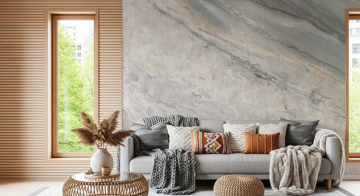 Cool Grey Marble Vein Surface Wall Mural