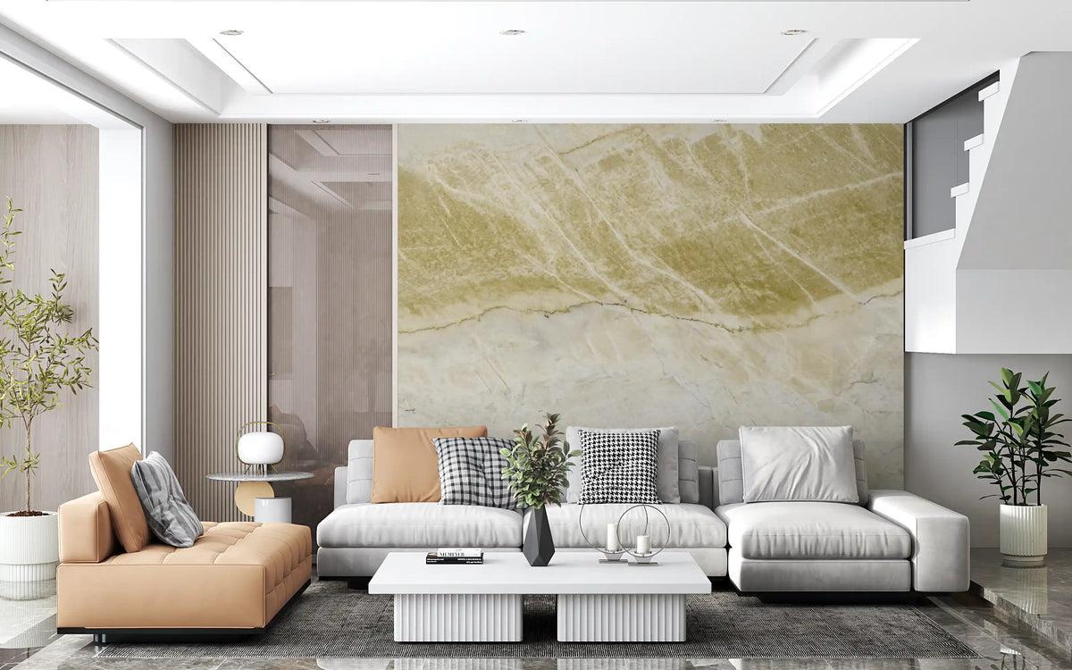 Golden Veined Stone Slab Wall Mural
