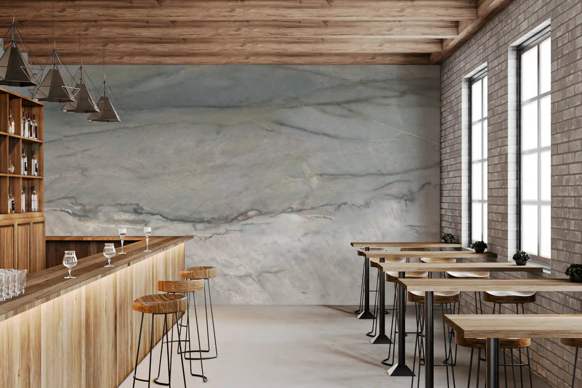 Cool Grey Stone Veins Wall Mural