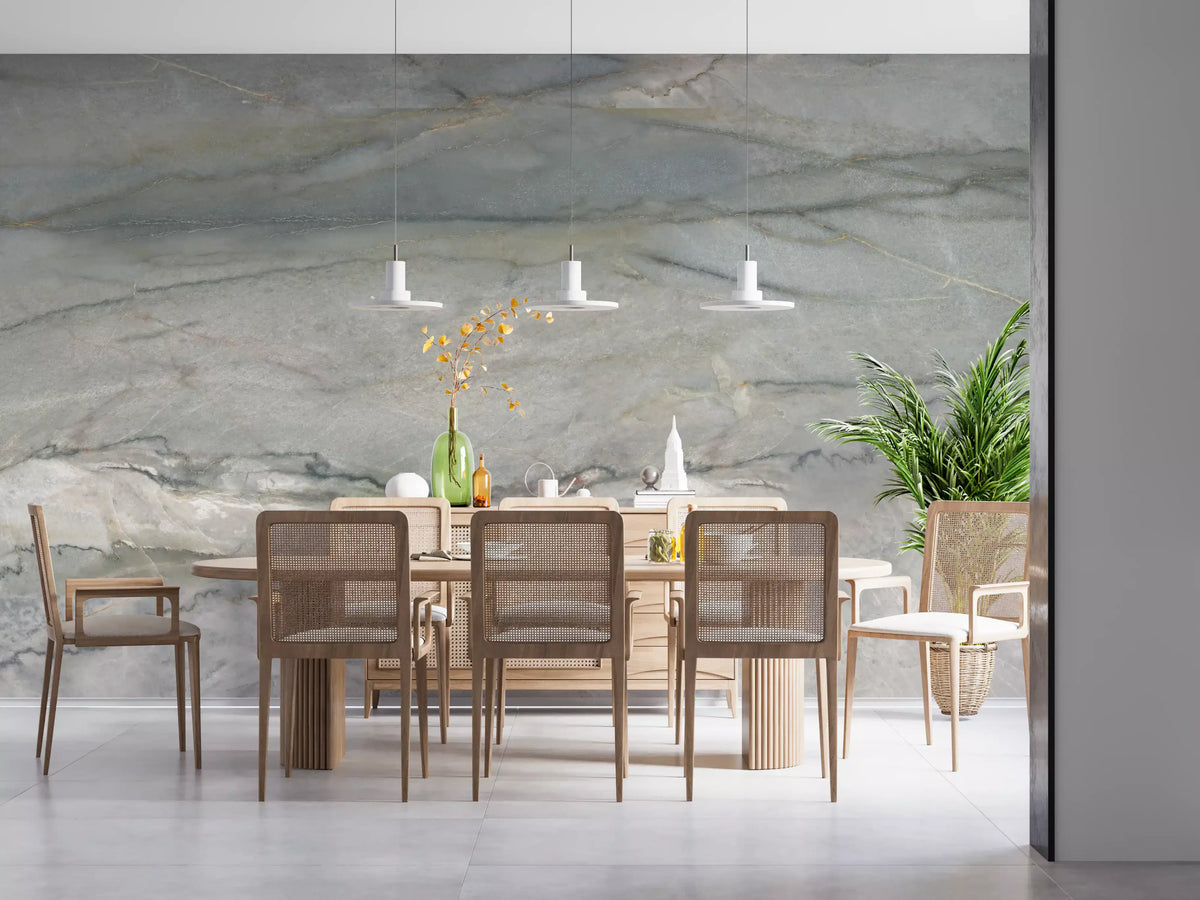 Cool Grey Stone Veins Wall Mural