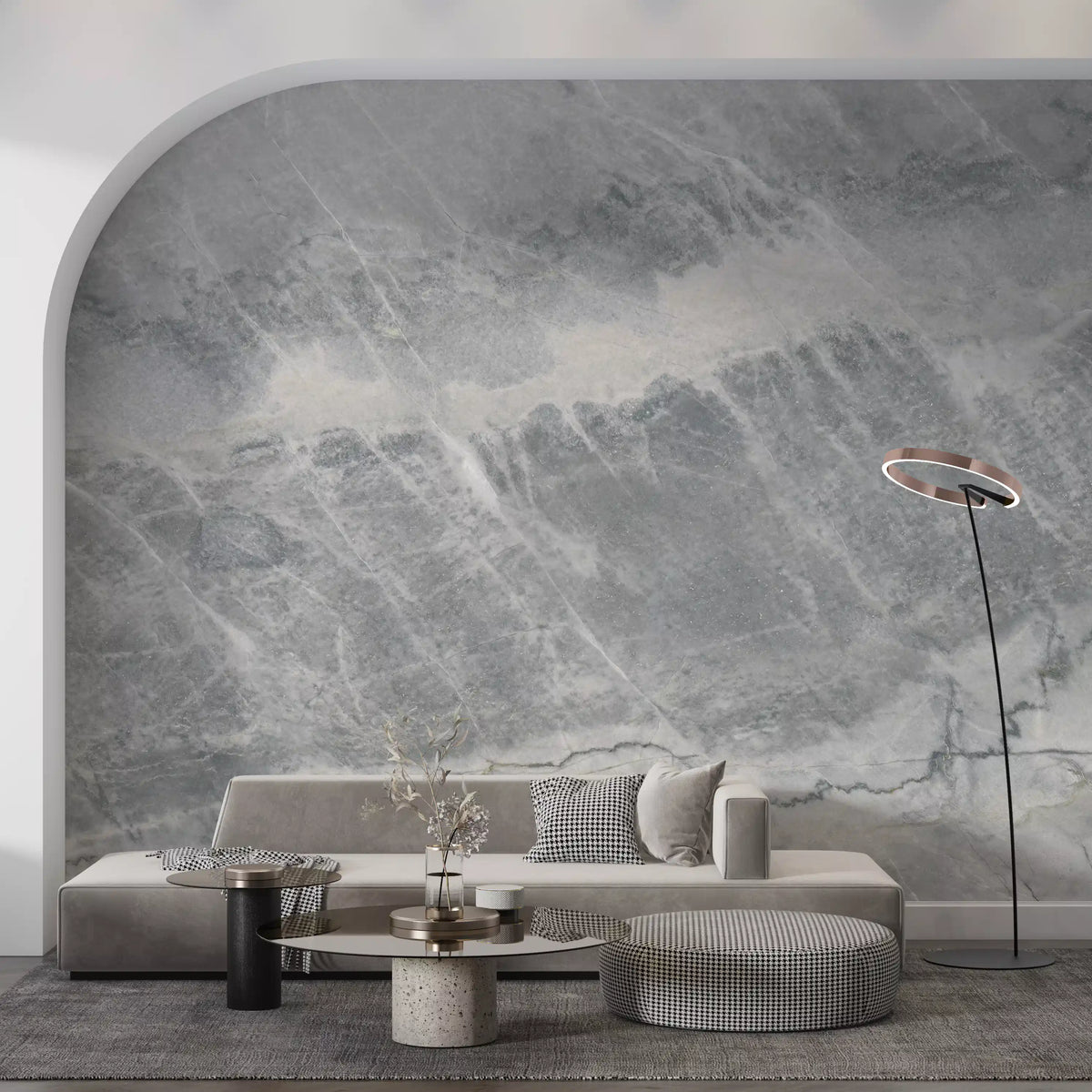 Cool Grey Marble Vein Wall Mural